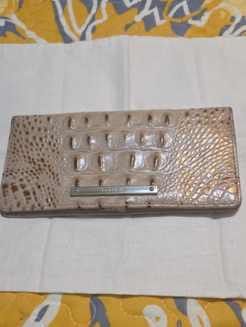 Brahmin Women's Croc-Embossed Leather Wallet - Taupe